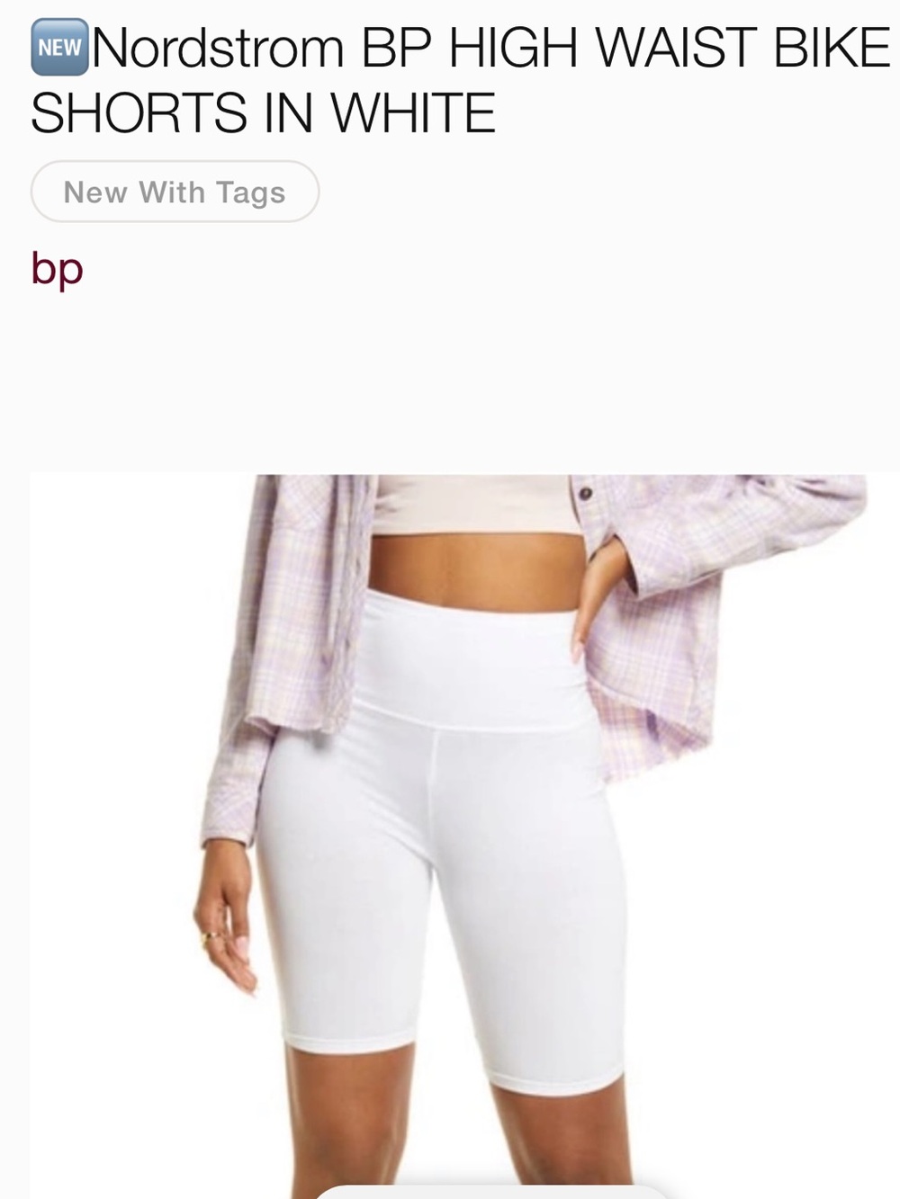 bp White High-Rise Bike Shorts